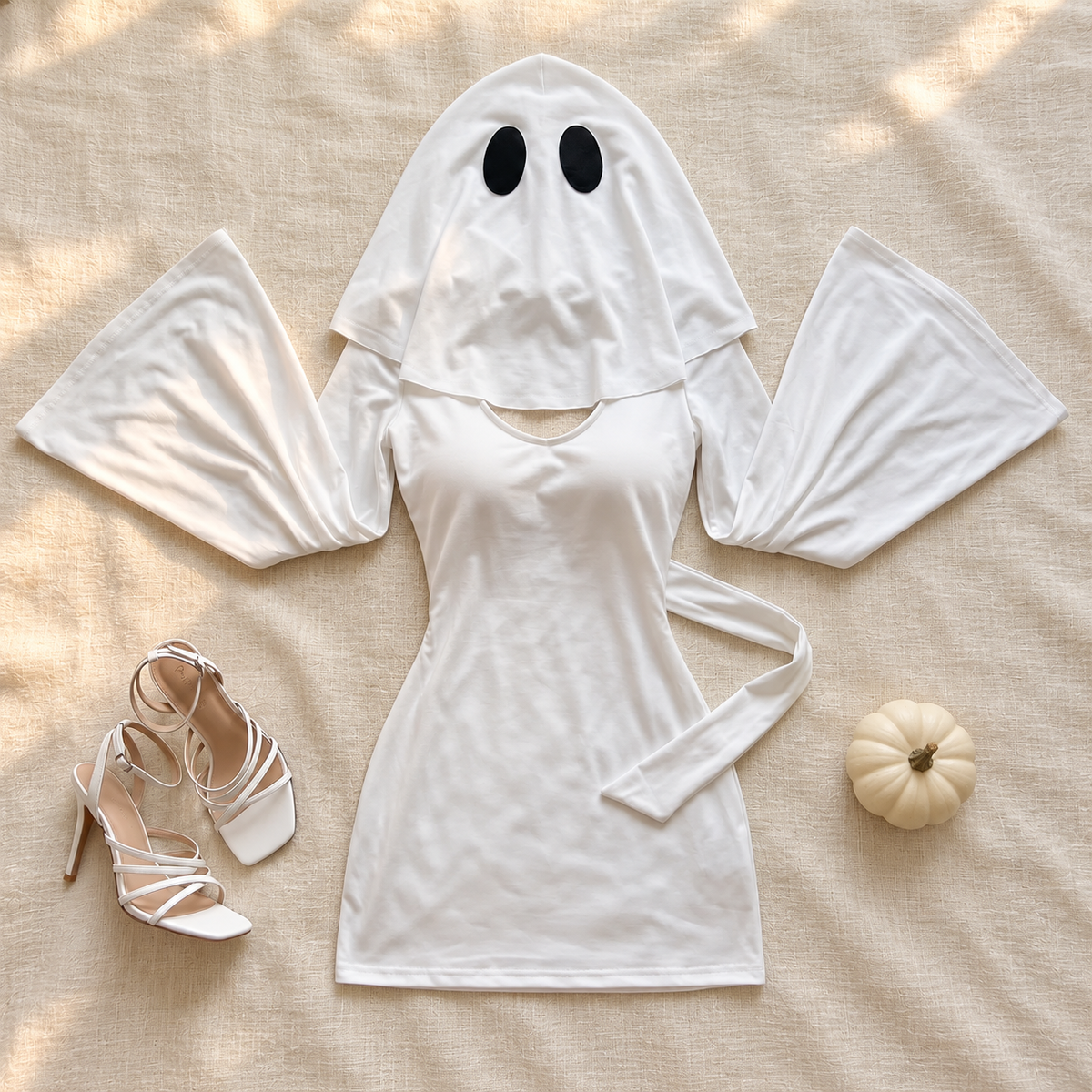 White Boo Ghost Princess Costume Short Version