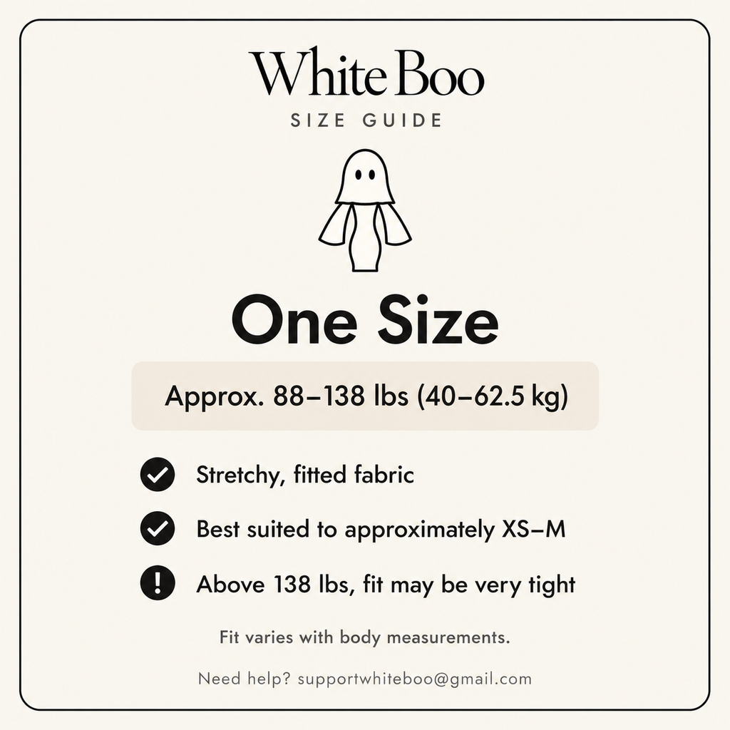 White Boo Ghost Princess Costume Long Version