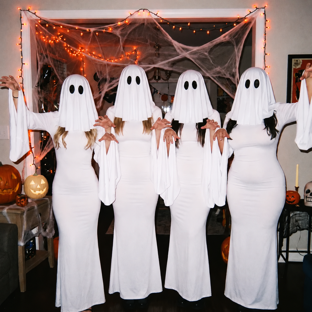 White Boo Ghost Princess Costume Long Version
